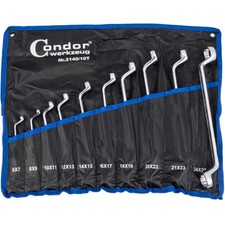 CONDOR RING-SCHLÜSSEL-SATZ  6-27 mm SCHAUBENSCHLÜSSEL GEKRÖPFT 10-teilig