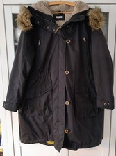 Plus Size Deerberg Parka Anorak Winter Mantel Schwarz Gr. 50 - 52