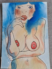 Original Aquarell Zeichnung -