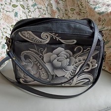 Anuschka Black Floral Shoulder