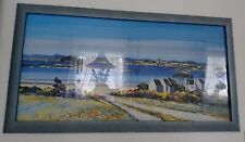110x60 Kunstdruck Bild Wandbild Bilderrahmen Boote Meer Kunst Druck Landschaft