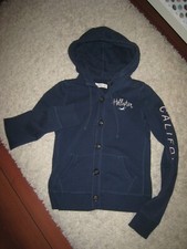 Hollister Sweatjacke Jacke Sweater Hoodie Gr. S Blau mit Stickerrei Damen