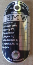 Typenschild Motorrad BMW R25 25/2 25/3 R26 R27 R51 /2 51/3 R68 R50 R60 R69 R69S
