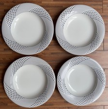 4x Hutschenreuther Scala bianca weiß blau Speiseteller Ø 24cm SEHR RAR