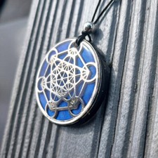 Anhänger blau mit metatron - anhänger,