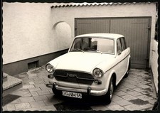 Fotografie Auto NSU- Fiat, weisser PKW mit Kennzeichen Groß-Gerau 