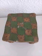 Made In ITALY -Kästchen-Schatulle-Grün/Gold -4Füßchen-Holz-