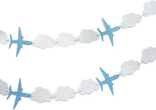 Flugzeug Girlande 3 m Wolken