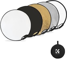 K&F Concept 5 in1 Tragbarer Falt-Reflektor 56-110 cm, runder Licht-Reflektor