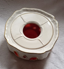 altes Villeroy & Boch Dresden Stövchen mit Goldrand innen orange