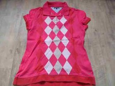 TOMMY HILFIGER schönes Poloshirt Rautenmuster pink Gr. XL TOP BI417