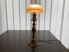Antike Tischlampe Jugendstil Art Deco Frankreich um 1920 Bronze Opalecent Glas
