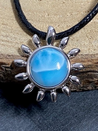 Anhänger mit larimar rund - anhänger,
