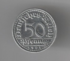 50-Reichspfennig 1921  "F"