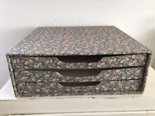 Alte Archivbox Ablage Stoffschachtel Shabby Brocante Landhaus Blumenmuster Deko