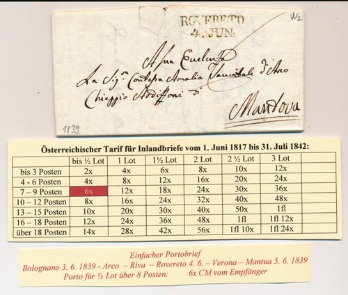 österreich 1839 brief - Österreich,