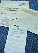 Verzeichnis Vertragsstätten 1981 , Garantieschein etc. DDR-Bügelmaschine Veritas