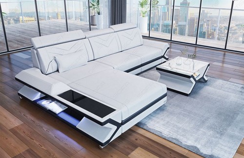 Leder ecksofa couch - leder,