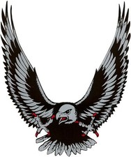 Aufkleber Adler silber 145 x 120 mm  Sticker Tattoo Auto