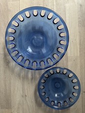 Blaue Glasschalen, 2 Stück