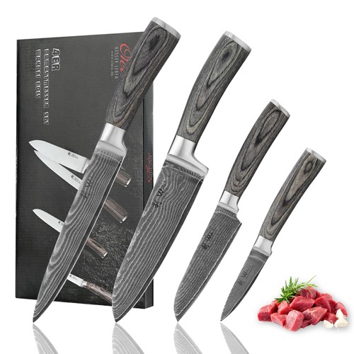 4er damast küchenmesser - 4er,