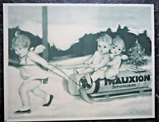 Mauxion Schokolade , Engel mit Schlitten , Alte Reklame , 1926 , (A22)