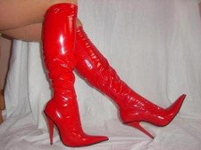 Promotion!! Stiefel Lack  rot 40-47 Fetisch Domina sexy Poland