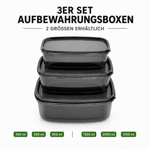 3er set frischhaltedosen - 3er,