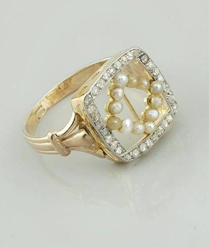 Antiker ring gold 585 mit - 585,