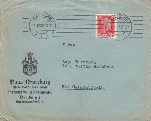 Hamburg briefumschlag 1928 - hamburg,,
