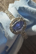 Weißgold Ring 750/18k Diamanten Tansanit Gr. Ca. 55