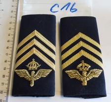 Schweden Rangschlaufen Luftwaffe Handgestickt golden 1 Paar (c16)
