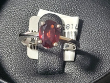 Vintage 14K Weißgold Granat