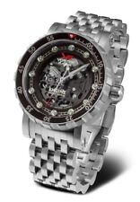 Vostok Europe Engine Automatik Skelett Herrenuhr Stahlband Silber- NH72-571A646B