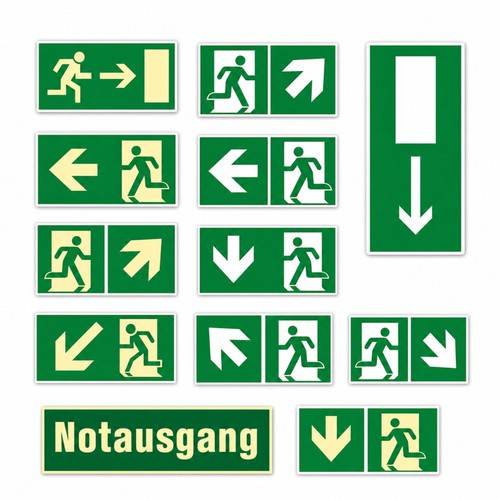 Schild notausgang rettungsweg - schild,