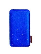 Handyhülle aus Filz mit Glitzersteinchen auf der Vorderseite