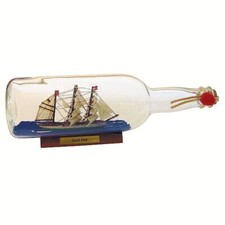 Maritime Deko Flaschenschiff / Buddelschiff Gorch Fock ca. 29 x 9,5 cm