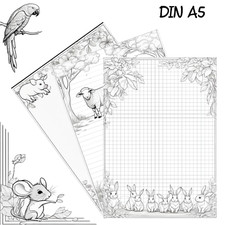 DIN A5 Ringbucheinlagen Haus- und Hoftiere, liniert, kariert, blanco
