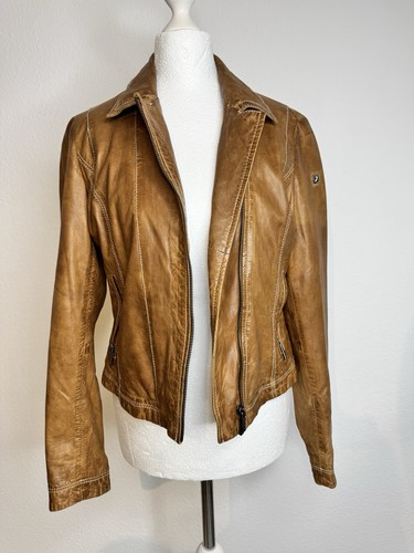 Damen lederjacke braun - damen,