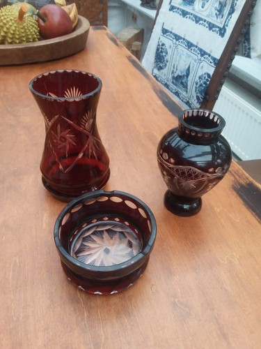 Vase rubinglas böhmen - vase,