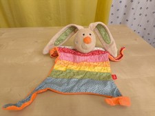 Sigikid Schmusetuch Kuscheltuch Schnuffeltuch Hase bunt Herzen gemustert