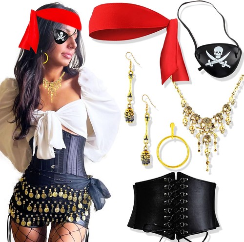 Piratenkostüm zubehör set - piratenkostüm,