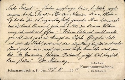 Schwarzenbach der saale - ak, an
