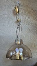 Pendelleuchte Hängelampe Rauchglas Limburg Messing 70er 80er MCM Vintage