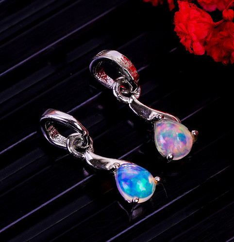 Opal feuer natur anhänger - opal,