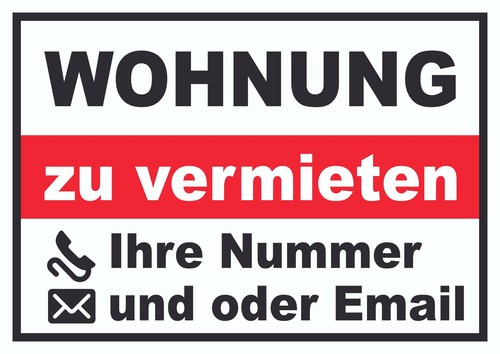 Wohnung vermieten schild - wohnung,