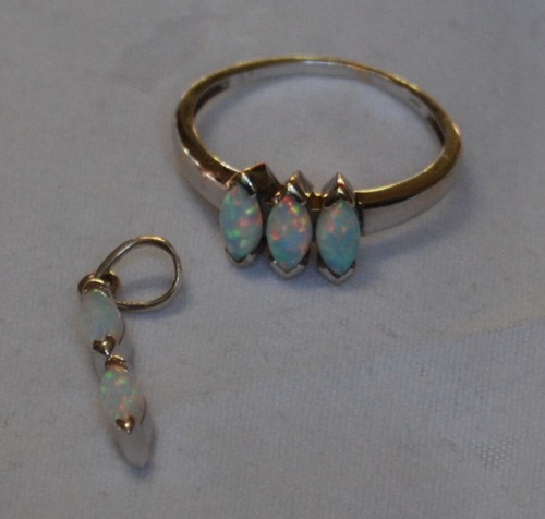 Weißgold set ring anhänger - ring, +