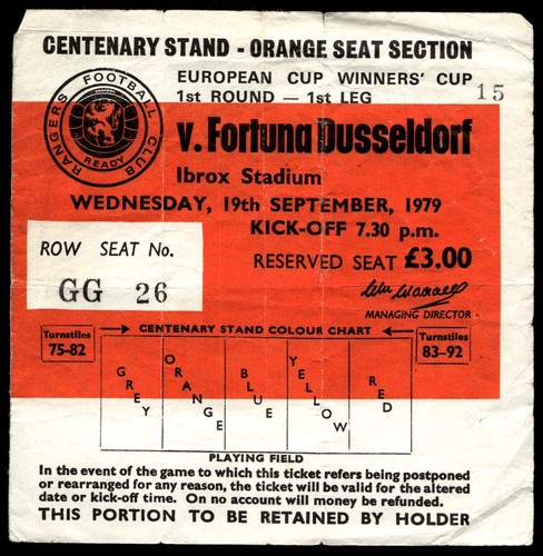 Ticket 1979 rangers vs - ticket,