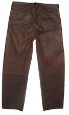 PANTERA  Herren- LEDERJEANS / Nubuk- Lederhose in dunkel- braun ca. W35 / L31