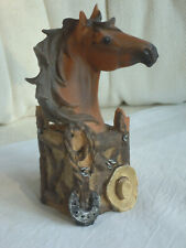 Pferde Kopf braun Brauner Deko Tier Figur Tischdeko Cowboy, Western Style, rare